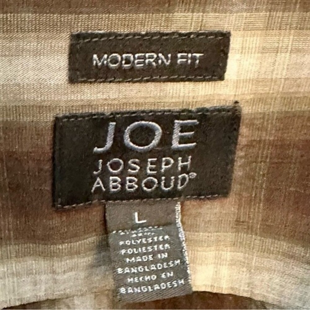 🌟 JOE Joseph Abboud Modern Fit Casual Plaid Button Down Sz L - Picture 3 of 4